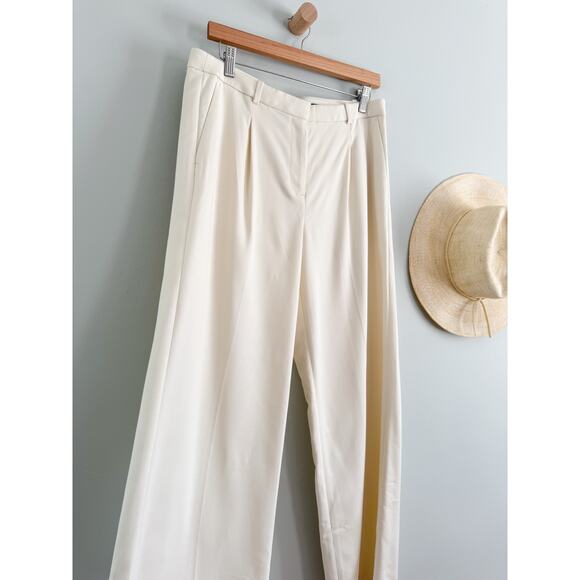 J.Crew | NWT Lower-rise Essential wide-leg pant in city twill Soft Ivory | Sz 8 - Picture 3 of 10